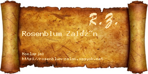 Rosenblum Zalán névjegykártya